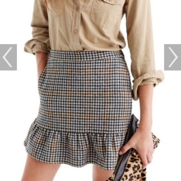 Jcrew ruffle mini skirt in houndstooth - Picture 3 of 5